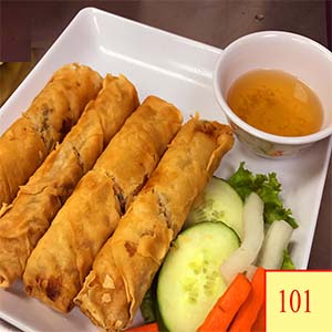 101. CHẢ GIÒ - VIETNAMESE STYLE SPRING ROLLS DEEP FRIED (SHRIMP, PORK & VEGETABLE) (2 ROLLS ) OR (4 ROLLS)